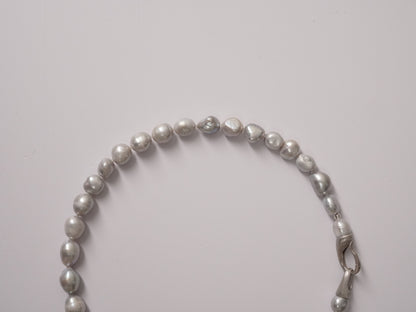 Nova Silver White Baroque Pearl Necklace