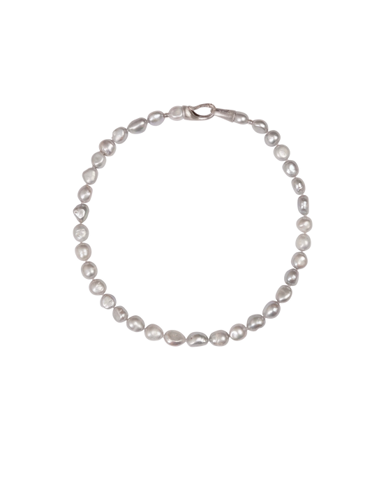 Nova Silver White Baroque Pearl Necklace