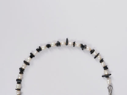 Zebra Baroque Pearl and Black Onyx Necklace