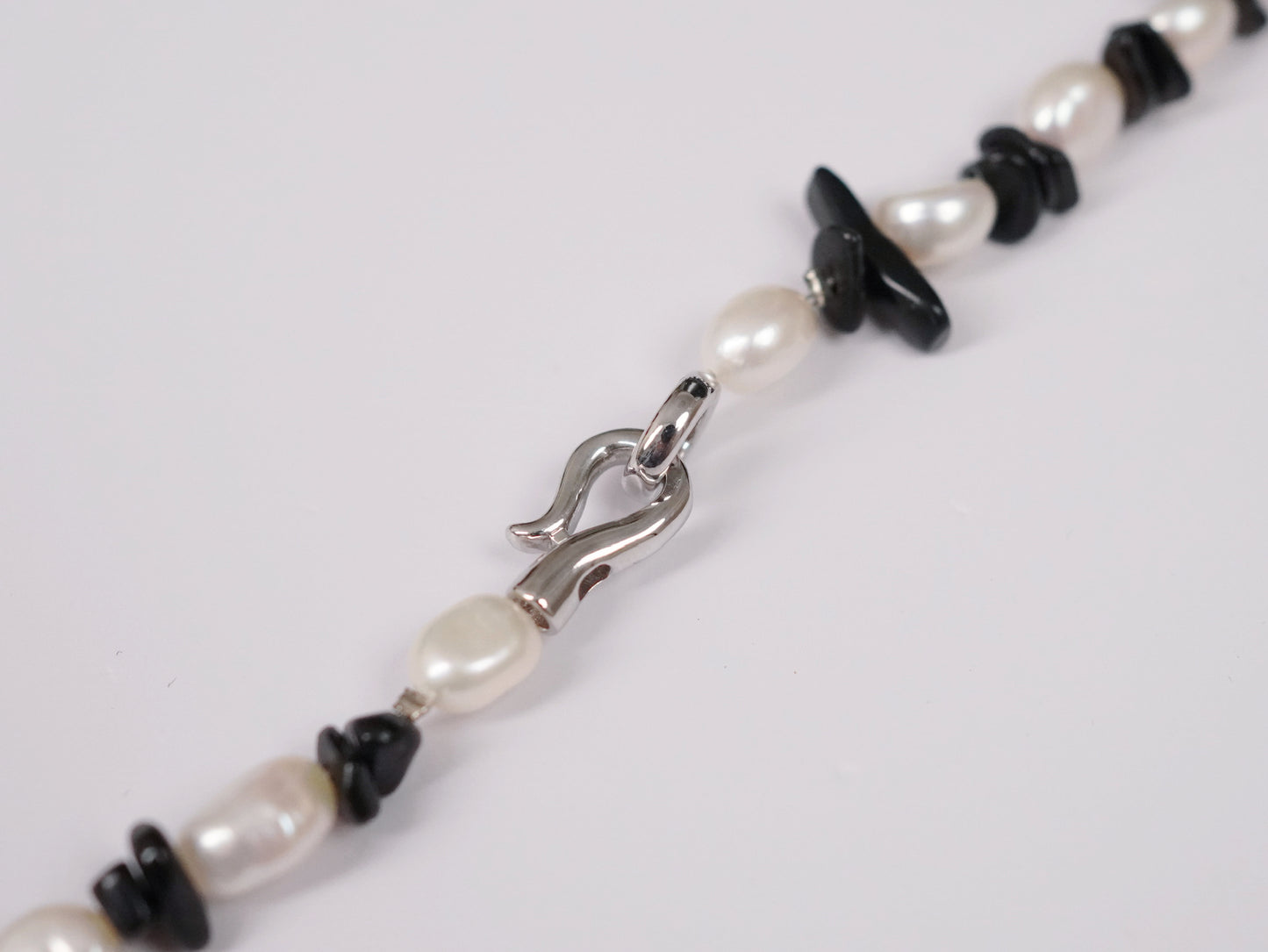 Zebra Baroque Pearl and Black Onyx Necklace